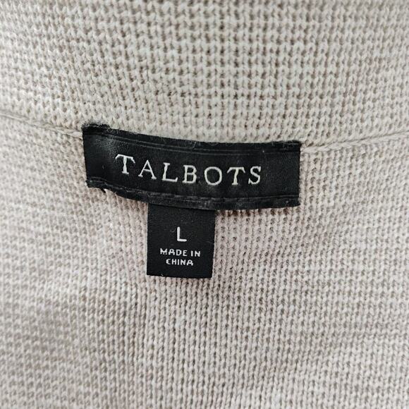 Talbots Beige and Gray Striped Cardigan - Picture 13 of 14